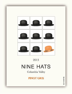 Nine Hats Pinot Gris 2013 Label